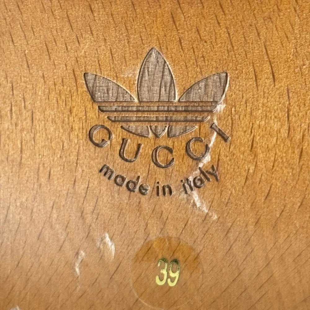 Gucci + Adidas RARE yellow and black horsebit wooden clogs SZ 39 🤌🔥⭐️⚡️👩‍🎤 - Picture 14 of 16